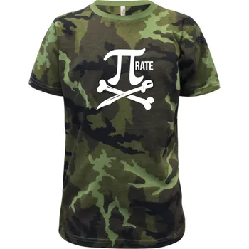 Pirate PÍ - Dětské maskáčové triko - 104-110cm / 3-4 roky ( Zelený maskáč )