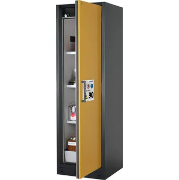 Protipožární skříň na nebezpečné látky asecos Select W-63R, 3 ks vložné police, barva dveří žlutá