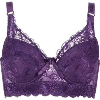 Podprsenka Dámská krajková podprsenka s mašličkou 80-105, košíčky C, D Barva: Fialová, V E L I K O S T: 42, Košíček: D