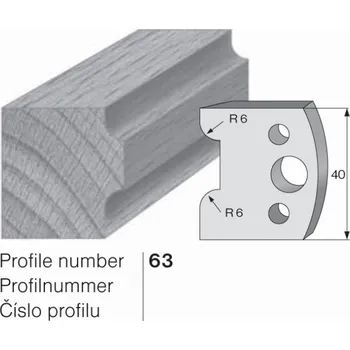 Nůž profilový č. 63 SP do frézovací hlavy 40 x 4 mm PILANA