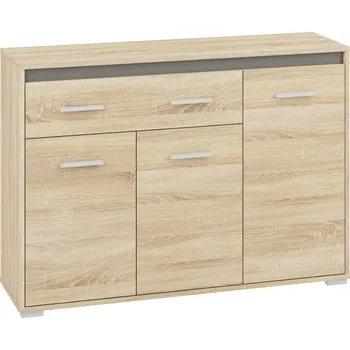 Komoda Komoda s dvířky a zásuvkou sonoma světlá/lišta antarcit, bílá, sonoma AVO 13