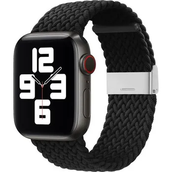 Příslušenství k chytrým hodinkám Beweare Strap Fabric náhradní pásek pro Apple Watch 6/5/4/3/2 (40/38 mm) - černý
