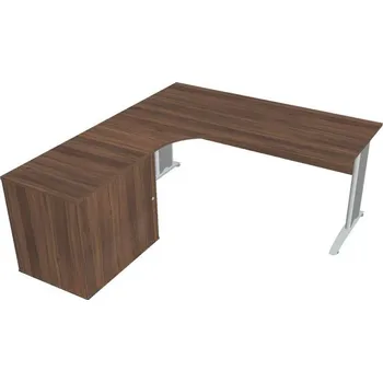 Kancelářský vozík HOBIS kancelářský stůl pracovní, sestava pravá - CE 1800 60 HR P, ořech + doprava zdarma