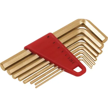 Klíč 9dílná sada imbusových 6hranných klíčů, 2-10 mm, z bronzu, nejiskřivé, pro použití v oblasti Ex