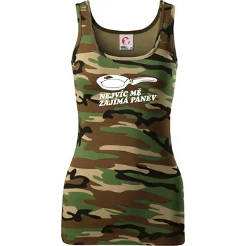 Dámské tričko Nejvíc mě zajímá pánev - Dámské Maskáčové tílko - XS ( Hnědý maskáč )