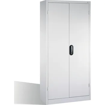 Dílenská skříň typ Cabo, křídlové dveře, 4 police, Š 930, H 400, V 1950 mm, šedá