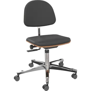 Pracovní židle s opěradlem, černý podsedák, křížová noha z hliníku