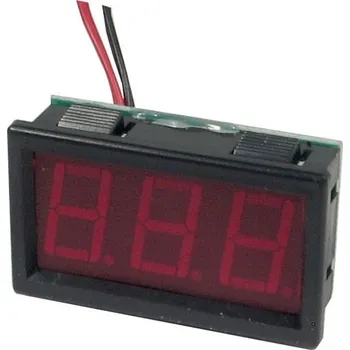 PANELOVÝ DIGITÁLNÍ LED VOLTMETR 600V~ 25x18mm, NAPÁJENÍ 6-12V