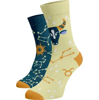 Dámské ponožky Veselé ponožky Znamení zvěrokruhu Býk Tmavě modrá Bavlna 39-41