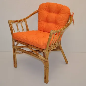 Křeslo Axin Trading s.r.o. Ratanové křeslo Subaliu - polstr oranžový melír