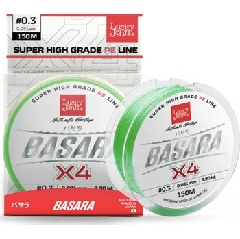 Splétaná Šňůra Lucky John Basara X4 Light Green 150m 0,154mm/8,70kg