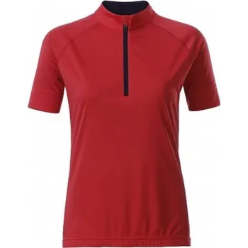 Dámské tričko Dámský cyklo dres JAMES NICHOLSON JN513 TOMATO/BLACK M