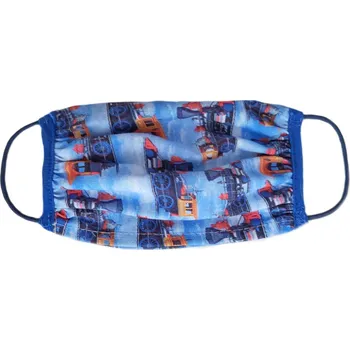 rouška Iris Rouška dětská (3/4), dvojitá s kapsou vzor Mašinky