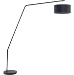 Černá kovová stojací lampa s bavlněným stínidlem Kave Home Ciana 221,5 cm