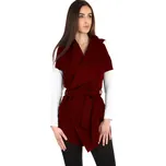 Glara Dámská dlouhá vesta s páskem - široký límec 754956