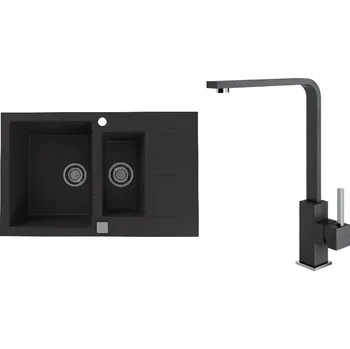 Granitový dřez Set Alveus (dřez Cadit 70 Black 91 + baterie Afra Black 91) SETA22063