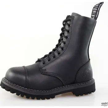 Pánská zimní obuv boty kožené dámské - 10dírkové - GRINDERS - STA-CS-BLA - 36