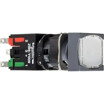 SCHN XB6CF1B5B Ovládač stiskací prosvětlený lícující s aretací, 1 Z + 1 V - bílý