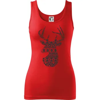 Dámské tričko Jelen - svetr s jelenem - Dámské tílko - L ( Červená )