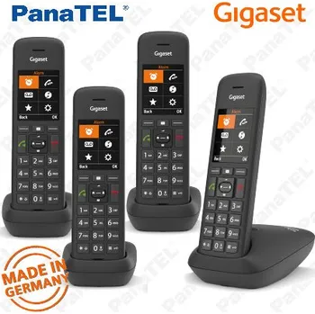 Stolní telefon Gigaset C575 QUATTRO ☎ Pevná linka ✓4 sluchátka ✓Zobrazení čísla volajícího ✓Hlasitý telefon ✓Velký LCD