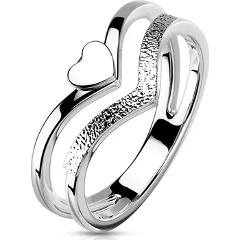 Prsten Ocelový prsten se srdíčkem (49)