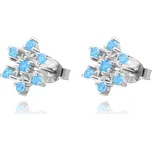 Olivie Stříbrné náušnice MODRÁ SNĚHOVÁ VLOČKA 5694 Ag 925; ≤1,3 g.