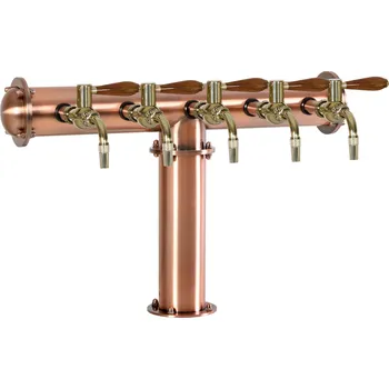 Příslušenství pro výčepní zařízení Varia-Plus Výčepní stojan T5 měděný komplet kohouty kulové GLOBAL medailony LED čelní přímé dochlazení kohoutů