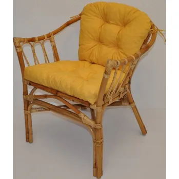 Axin Trading s.r.o. Ratanové křeslo Subaliu - polstr žlutý melír