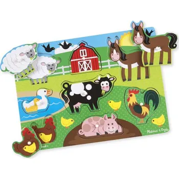 Hračka pro nejmenší Melissa & Doug Dřevěné puzzle Farma