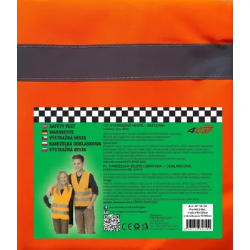 reflexní vesta Vesta výstražná oranžová dětská 4-8 let