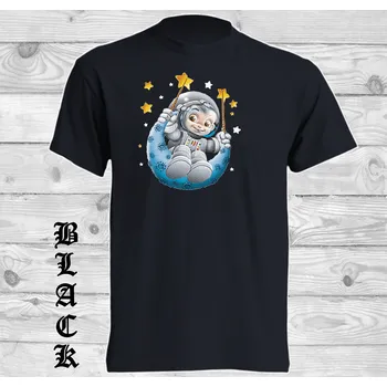 detske-levne-bavlnene-tricko-potisk-kosmonaut Barva: Black -černá, velikost: 104