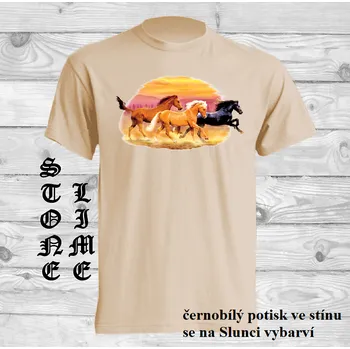 Pánské tričko panske-bavlnene_tricko_uv_potisk_mustangove Barva: Lime stone - krémová, velikost: XL