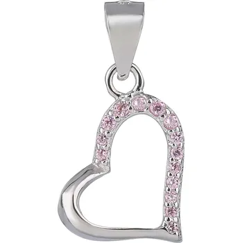 Přívěsek Bealio BEALIO Stříbrný přívěsek JEMNÉ SRDCE růžové 03-07002-1093