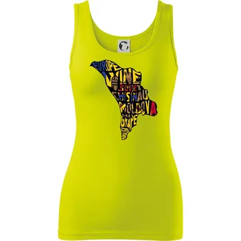 Dámské tričko Mapy - názvy měst - Polsko - Dámské tílko - M ( Limetková )