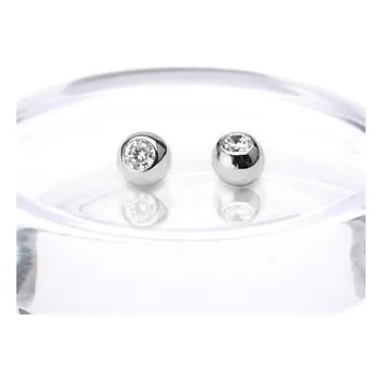 Piercing Náhradní kulička, bílé zlato 1,2 x 3 mm, 585/1000