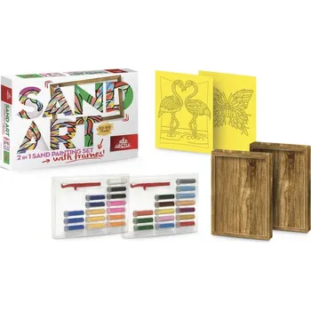 kreativní sada RED CASTLE SAND ART /motýl a plameňáci s rámy/