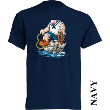 Chlapecké tričko detske-levne-bavlnene-tricko-potisk-namornik Barva: Navy - tmavě modrá, velikost: 104