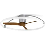 Mantra 7533 Nepal, stropní svítidlo s ventilátorem a dálkovým ovladačem, LED 75W 2700K-5000K, dřevo/stříbrná, průměr 105cm