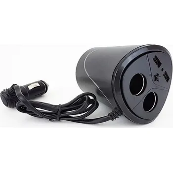 Auto rozdvojka 12V/24V + 2x USB konektor, autozásuvka