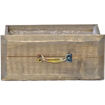 Zahradní dekorace Dřevěný květináč zásuvka 13,2x29x14 cm, šedý (133339 015 CAD-104-01762-21 obal šedý)