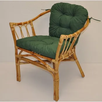 Axin Trading s.r.o. Ratanové křeslo Subaliu - polstr tmavě zelený melír