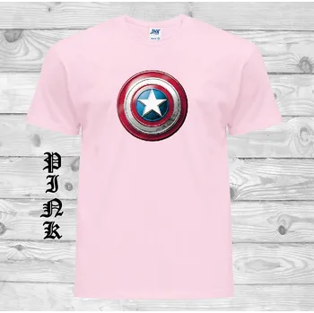 Chlapecké tričko detske-levne-bavlnene-tricko-potisk-stit-kapitan-Amerika Barva: Pink - růžová, velikost: 140