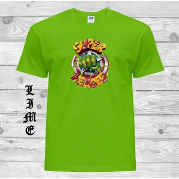 Chlapecké tričko detske-levne-bavlnene-tricko-potisk-Superheroes Barva: Lime - limetková, velikost: 104