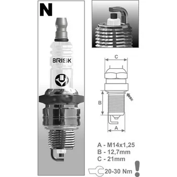 Elektroinstalace pro motocykl Zapalovací svíčka N17YC řada Super, BRISK - Česká Republika