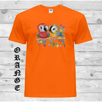 detske-levne-bavlnene-tricko-potisk-maly-papousci Barva: Orange - oranžová, velikost: 116