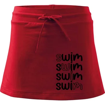 Dámská sukně Swim nápis - Sportovní sukně - two in one - XS ( Červená )