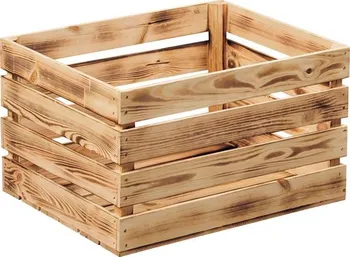 Úložný box Kesper Bedýnka opálená dřevěná 47 x 36 x 28 cm