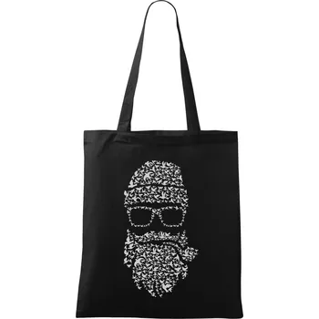 Nákupní taška Vousáč složený z ptáků - Taška bavlněná - 42 x 38 cm ( Černá )