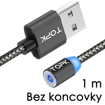 TopK M5 - Magnetický USB kabel - Šedý - Bez koncovky - 1 m