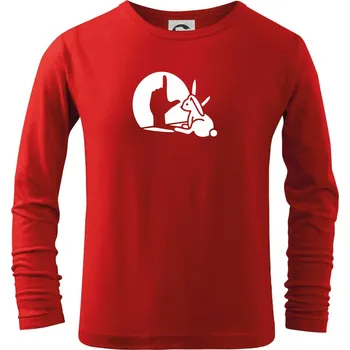 Dětská móda Zajíc stín loser - Triko dětské Long Sleeve - 104-110cm / 3-4 roky ( Červená )